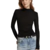 Scotch & Soda 177426 : Shoulder padded long sleeve top, Evening black