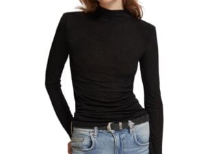 Scotch & Soda 177426 : Shoulder padded long sleeve top, Evening black