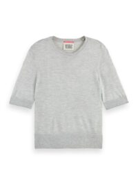 Scotch & Soda 176339 : Short sleeved crewneck pullover, Grey Melange