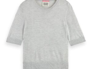 Scotch & Soda 176339 : Short sleeved crewneck pullover, Grey Melange