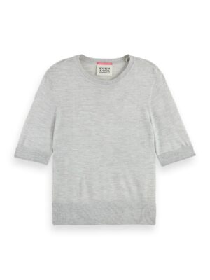 Scotch & Soda 176339 : Short sleeved crewneck pullover, Grey Melange