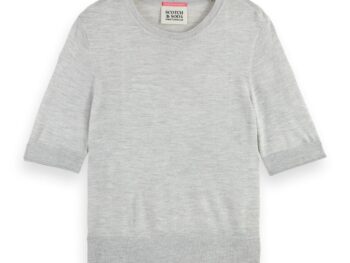 Scotch & Soda 176339 : Short sleeved crewneck pullover, Grey Melange