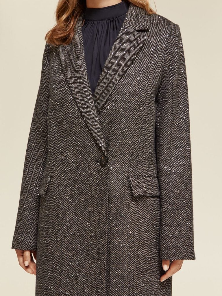 Scotch & Soda 176243  Single breasted herringbone sequin coat - Image 4