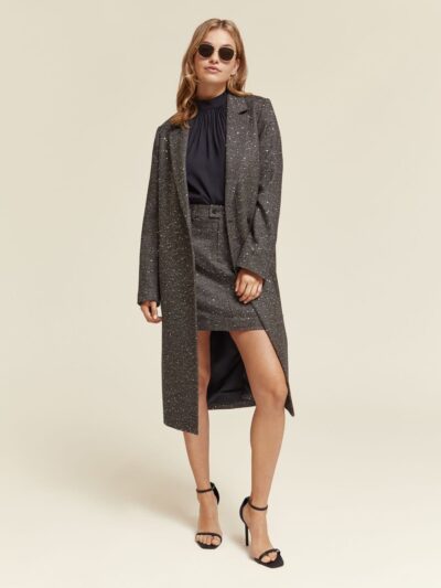 Scotch & Soda 176243  Single breasted herringbone sequin coat