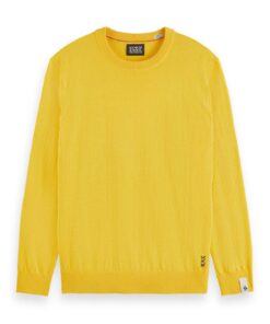 Scotch & Soda 176979 : Linen blend crewneck pullover, Nautical yellow