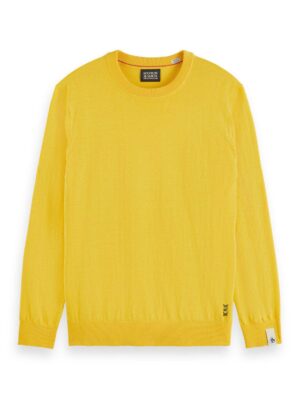 Scotch & Soda 176979 : Linen blend crewneck pullover, Nautical yellow