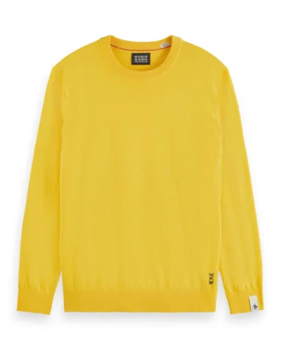 Scotch & Soda 176979 : Linen blend crewneck pullover, Nautical yellow