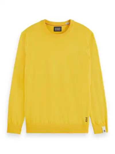 Scotch & Soda 176979 : Linen blend crewneck pullover, Nautical yellow