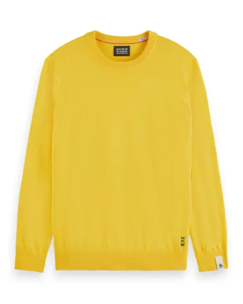 Scotch & Soda 176979 : Linen blend crewneck pullover, Nautical yellow
