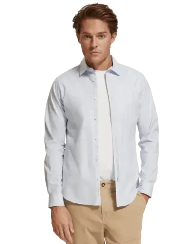 Scotch & Soda 175474: Essential poplin shirt , Shirt blue
