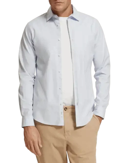 Scotch & Soda 175474: Essential poplin shirt , Shirt blue - Image 6