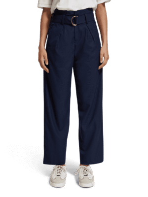 Scotch & Soda 176391 : High rise straight leg trousers, Navy blue
