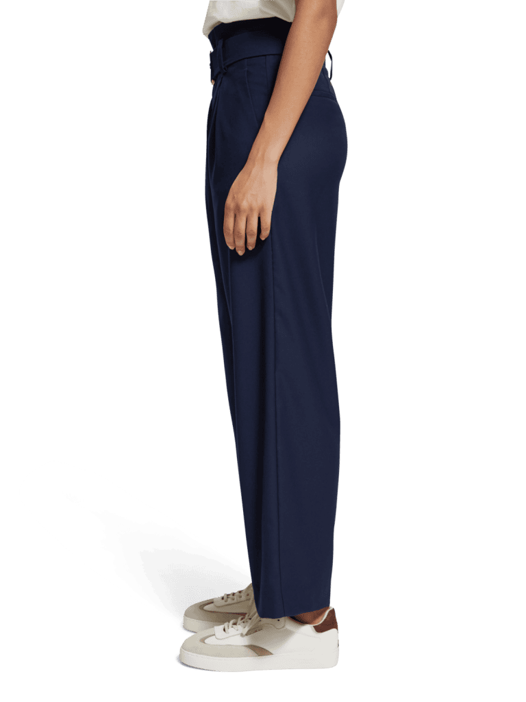 Scotch & Soda 176391 : High rise straight leg trousers, Navy blue - Image 4