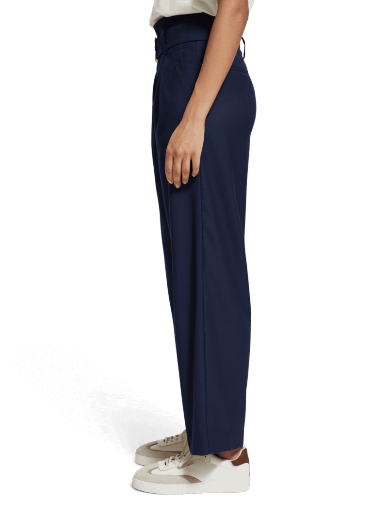 Scotch & Soda 176391 : High rise straight leg trousers, Navy blue - Image 4