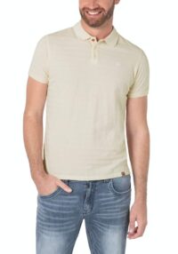 Timezone - Tonal striped polo shirt, ecru