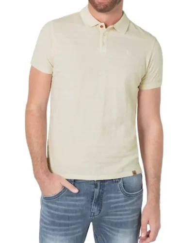 Timezone - Tonal striped polo shirt, ecru