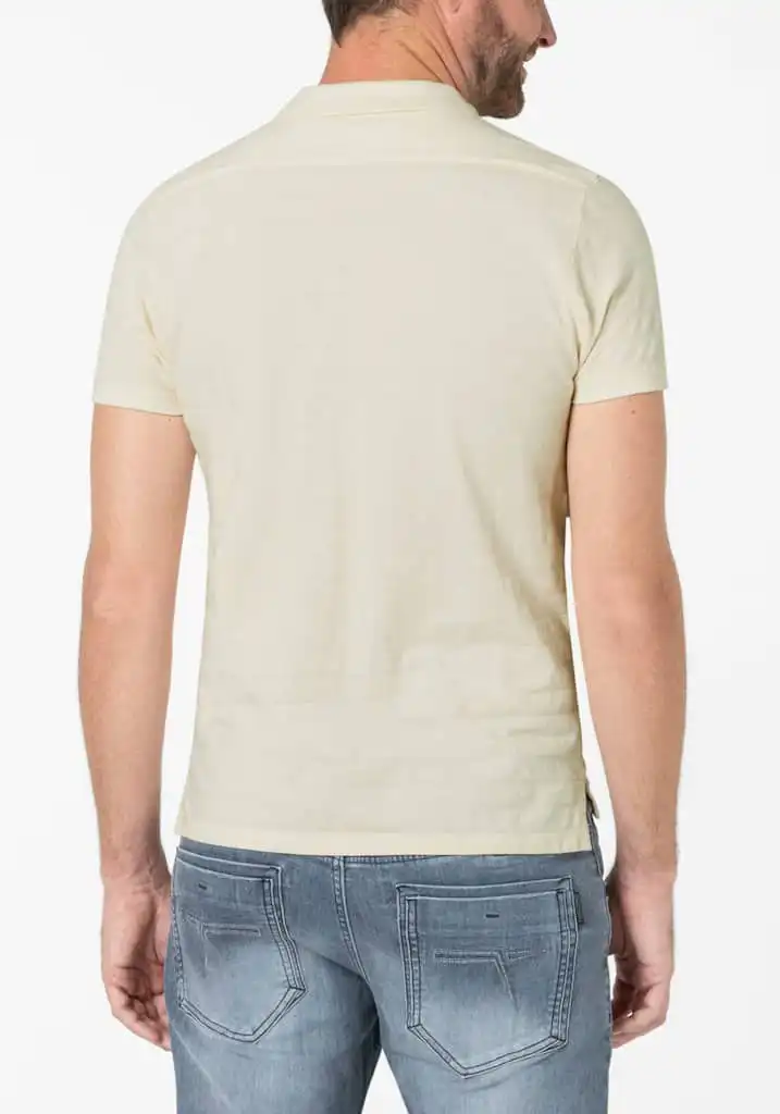 Timezone - Tonal striped polo shirt, ecru - Image 6