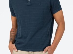 Timezone - Tonal striped polo shirt, navy
