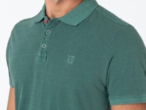 Timezone - Tonal striped polo shirt, jasper green