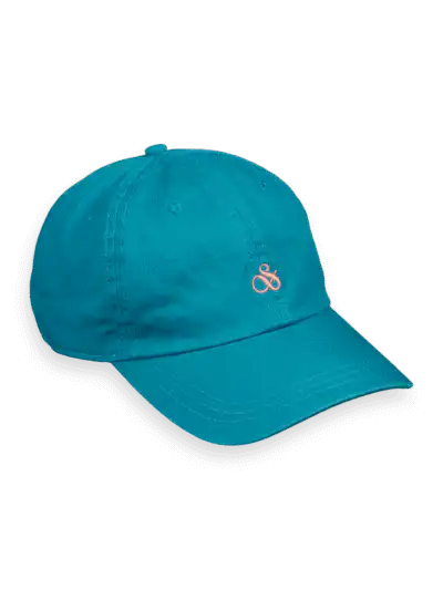 Scotch & Soda 175796 : Twill logo Embroidery cap- Petrol blue