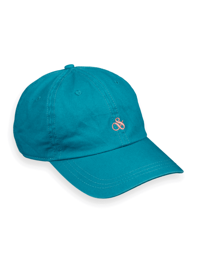 Scotch & Soda 175796 : Twill logo Embroidery cap- Petrol blue