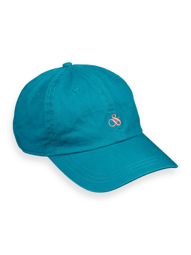 Scotch & Soda 175796 : Twill logo Embroidery cap- Petrol blue