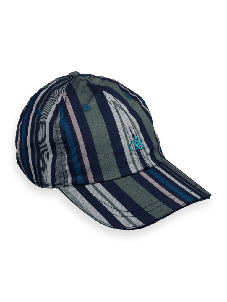 Scotch & Soda 175797 : Woven twill striped cap, Navy multi stripe