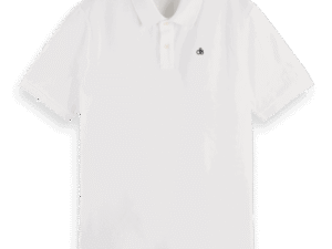 Scotch & Soda 179001 : Essential Cotton Pique Polo, White