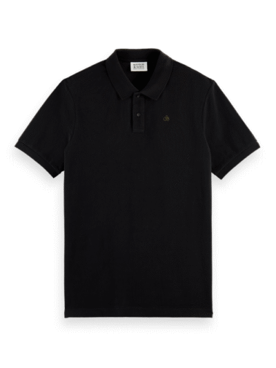Scotch & Soda 179001 : Essential Cotton Pique Polo, Black