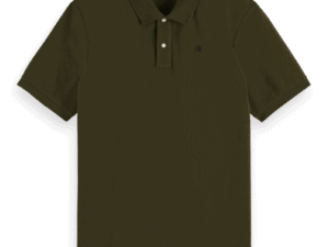 Scotch & Soda 179001 : Essential Cotton Pique Polo, Military