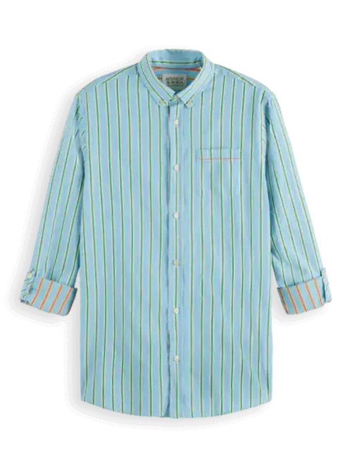 Scotch & Soda 175700: Dobby Stripe Roll-up sleeves
