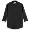 Scotch & Soda 177150: Linen shirt with roll-up sleeves, Black