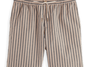 Scotch & Soda 175743 : FAVE Cotton/linen twill bermuda, Striped
