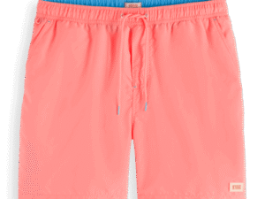 Scotch & Soda 175367 : Mid-length swim shorts, Washed neon peach