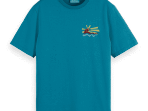 Scotch & Soda 175641: Front and Back Artwork T-shirt, petrol blue