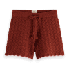 Scotch & Soda 177335 :  Pointelle knitted shorts, Terracotta