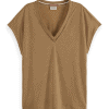 Scotch & Soda 177324 : V-neck ladder detail loose fit, light army