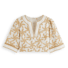 Scotch & Soda 177188: Embroidered linen crop top, Starfish embrodery