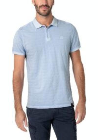 Timezone - Tonal striped polo shirt, thermal blue