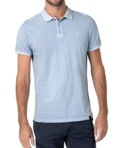 Timezone - Tonal striped polo shirt, thermal blue