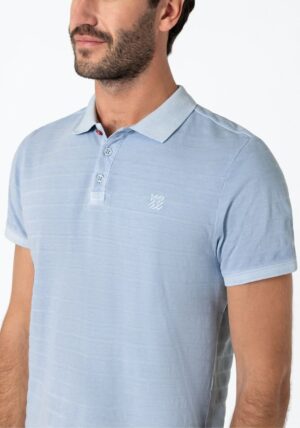Timezone - Tonal striped polo shirt, thermal blue image3