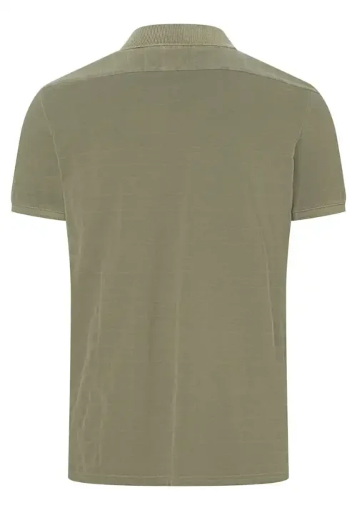 Timezone - Tonal striped polo shirt, army olive - Image 4
