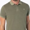 Timezone - Tonal striped polo shirt, army olive