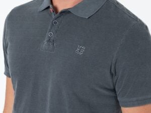 Timezone - Tonal striped polo shirt, blue graphite