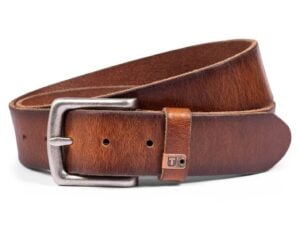 Timezone : Leather belt, cognac