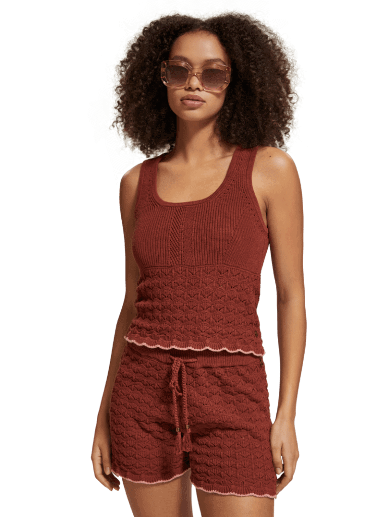 Scotch & Soda 177130 : pointelle knitted tank