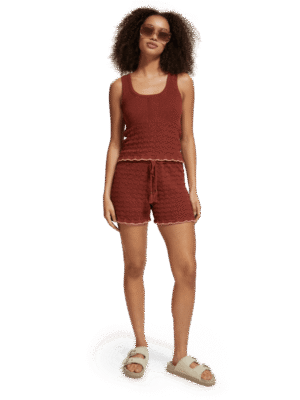 Alternative view of Scotch & Soda 177335 :  Pointelle knitted shorts, Terracotta