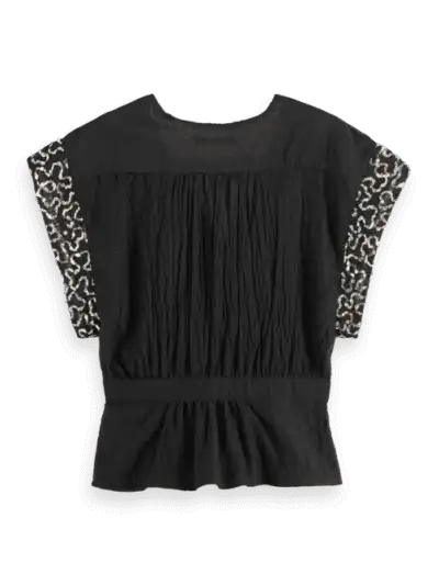Alternative view of Scotch & Soda 178881: Wrap top with sequin sleeve detail, Evening black