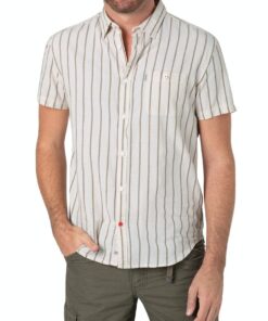 Timezone - Basic short sleeve shirt, ecru, green, yellow