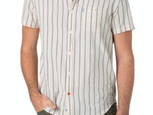 Timezone - Basic short sleeve shirt, ecru, green, yellow